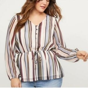 Lane Bryant Cinched Waist Blouse Size 18 NWT